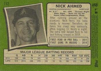 2020 Topps Heritage - White #112 Nick Ahmed Back