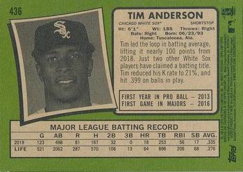 2020 Topps Heritage - White #436 Tim Anderson Back