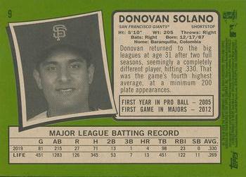 2020 Topps Heritage - Flip Stock #9 Donovan Solano Back