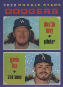 2020 Topps Heritage - Chrome Purple Refractor #THC-188 Dustin May / Gavin Lux Front