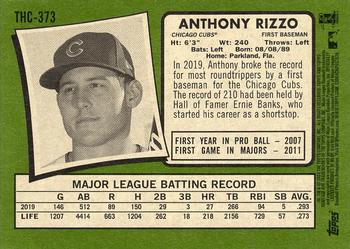 2020 Topps Heritage - Chrome Purple Refractor #THC-373 Anthony Rizzo Back