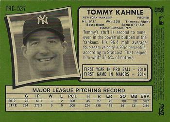 2020 Topps Heritage - Chrome Purple Refractor #THC-537 Tommy Kahnle Back