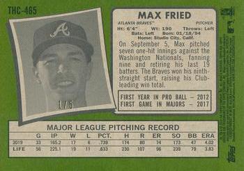 2020 Topps Heritage - Chrome Gold Refractor #THC-465 Max Fried Back