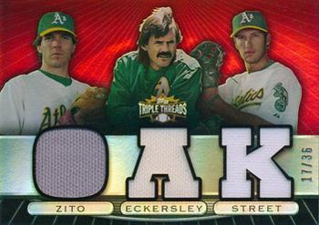 2007 Topps Triple Threads - Relics Combos #TTRC18 Barry Zito / Dennis Eckersley / Huston Street Front