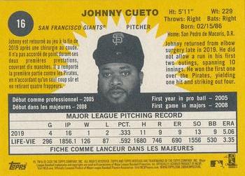 2020 Topps Heritage - French #16 Johnny Cueto Back
