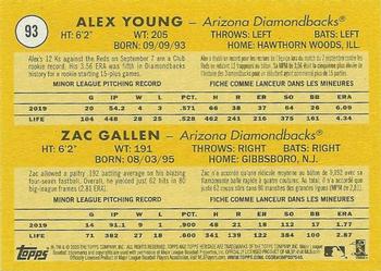 2020 Topps Heritage - French #93 Alex Young /  Zac Gallen Back