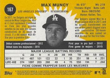 2020 Topps Heritage - French #167 Max Muncy Back