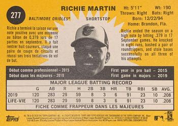 2020 Topps Heritage - French #277 Richie Martin Back