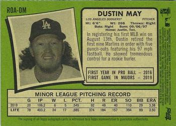 2020 Topps Heritage - Real One Autographs #ROA-DM Dustin May Back