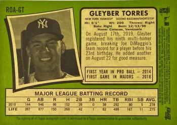 2020 Topps Heritage - Real One Autographs #ROA-GT Gleyber Torres Back