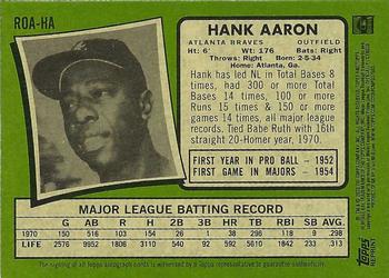 2020 Topps Heritage - Real One Autographs #ROA-HA Hank Aaron Back