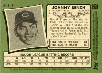 2020 Topps Heritage - Real One Autographs #ROA-JB Johnny Bench Back