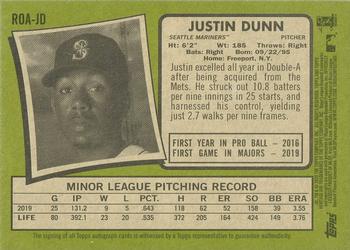2020 Topps Heritage - Real One Autographs #ROA-JD Justin Dunn Back
