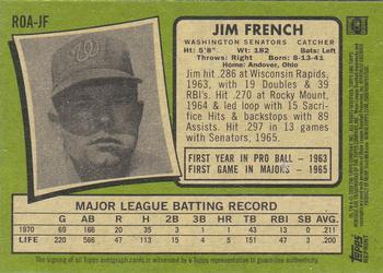2020 Topps Heritage - Real One Autographs #ROA-JF Jim French Back