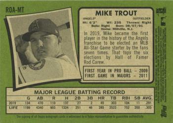 2020 Topps Heritage - Real One Autographs #ROA-MT Mike Trout Back
