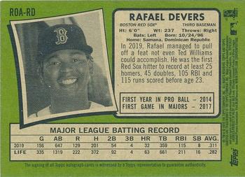 2020 Topps Heritage - Real One Autographs #ROA-RD Rafael Devers Back