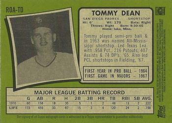 2020 Topps Heritage - Real One Autographs #ROA-TD Tommy Dean Back
