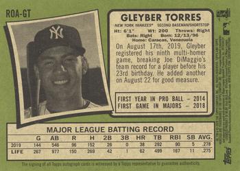 2020 Topps Heritage - Real One Autographs Special Edition Red Ink #ROA-GT Gleyber Torres Back