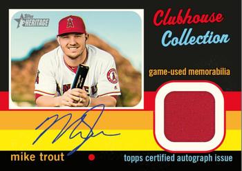 2020 Topps Heritage - Clubhouse Collection Autograph Relics #CCAR-MT Mike Trout Front
