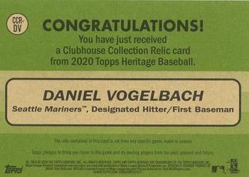 2020 Topps Heritage - Clubhouse Collection Relics #CCR-DV Daniel Vogelbach Back