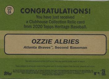2020 Topps Heritage - Clubhouse Collection Relics #CCR-OA Ozzie Albies Back