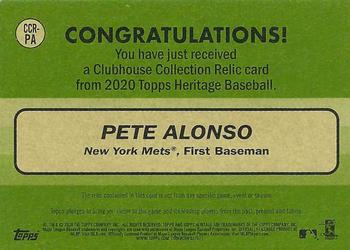 2020 Topps Heritage - Clubhouse Collection Relics #CCR-PA Pete Alonso Back