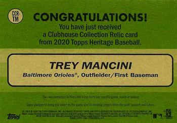 2020 Topps Heritage - Clubhouse Collection Relics #CCR-TM Trey Mancini Back