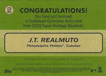 2020 Topps Heritage - Clubhouse Collection Relics #CCR-JRE J.T. Realmuto Back