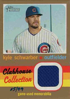 2020 Topps Heritage - Clubhouse Collection Relics Gold #CCR-KS Kyle Schwarber Front