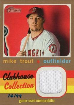2020 Topps Heritage - Clubhouse Collection Relics Gold #CCR-MT Mike Trout Front