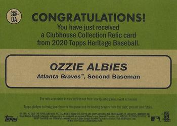 2020 Topps Heritage - Clubhouse Collection Relics Gold #CCR-OA Ozzie Albies Back