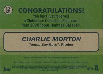 2020 Topps Heritage - Clubhouse Collection Relics Patch #CCR-CM Charlie Morton Back