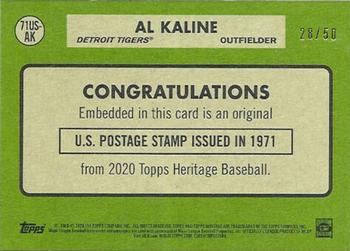 2020 Topps Heritage - 1971 U.S. Postage Stamp Relics #71US-AK Al Kaline Back