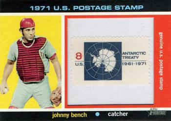 2020 Topps Heritage - 1971 U.S. Postage Stamp Relics #71US-JB Johnny Bench Front