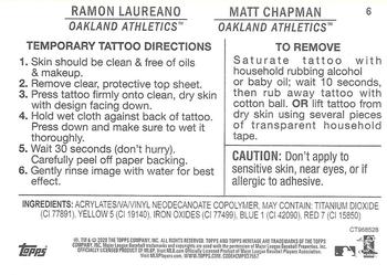 2020 Topps Heritage - 1971 Topps Baseball Tattoos #6 Matt Chapman / Ramon Laureano Back