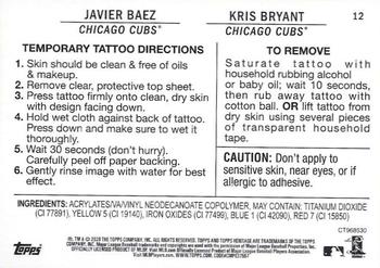 2020 Topps Heritage - 1971 Topps Baseball Tattoos #12 Kris Bryant / Javier Baez Back