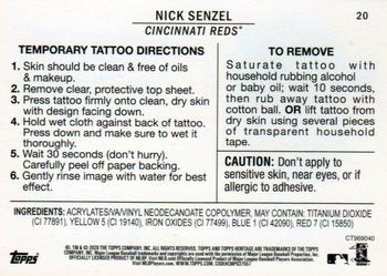 2020 Topps Heritage - 1971 Topps Baseball Tattoos #20 Nick Senzel Back