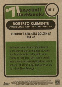 2020 Topps Heritage - Baseball Flashbacks '71 #BF-11 Roberto's Arm Still Golden at Age 37 Back