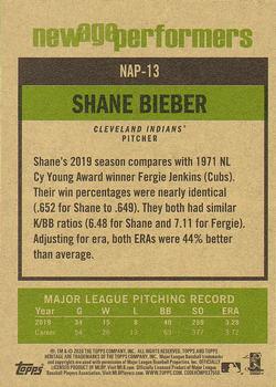 2020 Topps Heritage - New Age Performers #NAP-13 Shane Bieber Back
