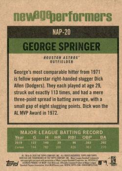 2020 Topps Heritage - New Age Performers #NAP-20 George Springer Back