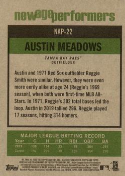 2020 Topps Heritage - New Age Performers #NAP-22 Austin Meadows Back