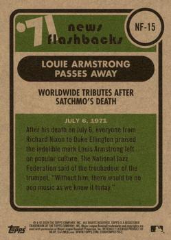 2020 Topps Heritage - News Flashbacks '71 #NF-15 Worldwide Tributes After Satchmo's Death Back