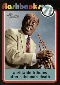 2020 Topps Heritage - News Flashbacks '71 #NF-15 Worldwide Tributes After Satchmo's Death Front