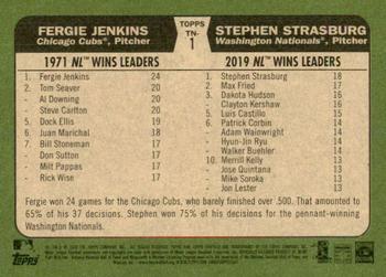 2020 Topps Heritage - Then and Now #TN-1 Fergie Jenkins / Stephen Strasburg Back
