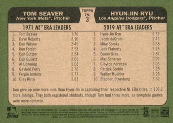2020 Topps Heritage - Then and Now #TN-3 Tom Seaver / Hyun-Jin Ryu Back