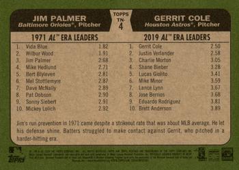 2020 Topps Heritage - Then and Now #TN-4 Jim Palmer / Gerrit Cole Back