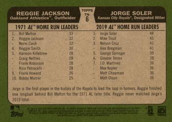 2020 Topps Heritage - Then and Now #TN-6 Reggie Jackson / Jorge Soler Back