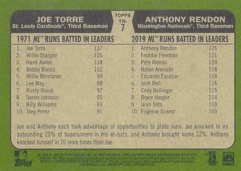 2020 Topps Heritage - Then and Now #TN-7 Joe Torre / Anthony Rendon Back