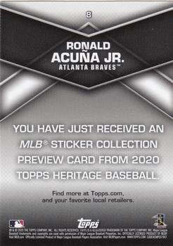 2020 Topps Heritage - 2020 MLB Sticker Collection Preview #8 Ronald Acuna Jr. Back