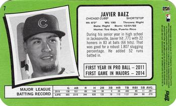 2020 Topps Heritage - 1971 Topps Super Baseball Box Toppers #7 Javier Baez Back